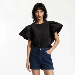 LA REDOUTE COLLECTIONS Blouse col rond manches courtes volantées LA REDOUTE COLLECTIONS Blouse col rond manches courtes volantées