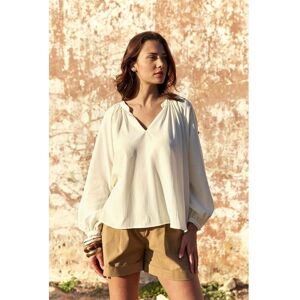 LA PETITE ETOILE Blouse col V à manches boutonnées, BONNIE LA PETITE ETOILE Blouse col V à manches boutonnées, BONNIE