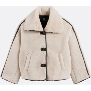 LA REDOUTE COLLECTIONS Manteau court duveteux, fermeture boutonnée LA REDOUTE COLLECTIONS Manteau court duveteux, fermeture boutonnée