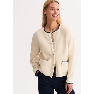 ANNE WEYBURN Cardigan en maille fine stretch à bords contrastés ANNE WEYBURN Cardigan en maille fine stretch à bords contrastés