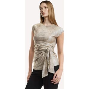 ANNE WEYBURN Blouse lamée, effet drapé, manches courtes ANNE WEYBURN Blouse lamée, effet drapé, manches courtes