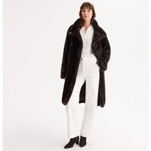 ANNE WEYBURN Manteau long en tissu duveteux, col montant, fermeture boutonnée ANNE WEYBURN Manteau long en tissu duveteux, col montant, fermeture boutonnée