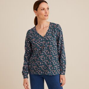 ANNE WEYBURN Blouse col V, imprimé floral, manches longues ANNE WEYBURN Blouse col V, imprimé floral, manches longues