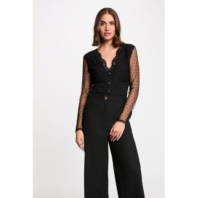 MORGAN Body manches longues détail dentelle MORGAN Body manches longues détail dentelle