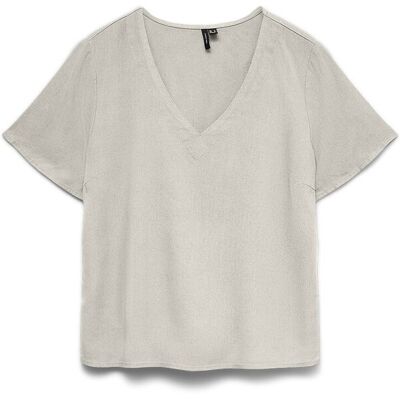 VERO MODA Blouse uni manches courtes col v VERO MODA Blouse uni manches courtes col v