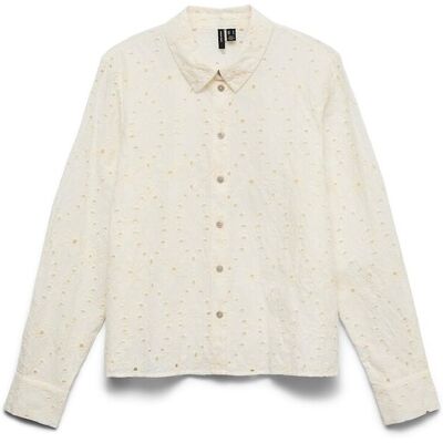 VERO MODA Chemisier manches longues ajouré en broderie anglaise VERO MODA Chemisier manches longues ajouré en broderie anglaise