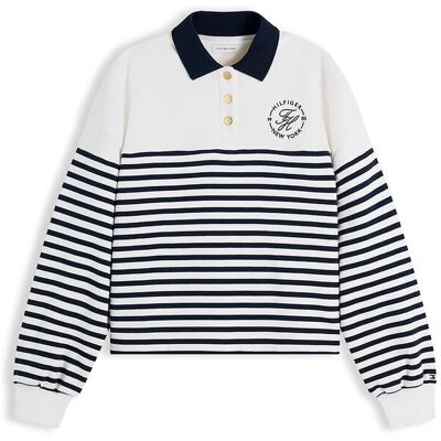 TOMMY HILFIGER Sweat col polo rayé TOMMY HILFIGER Sweat col polo rayé