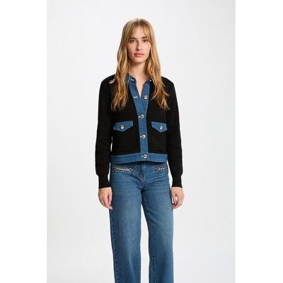 MORGAN Gilet manches longues boutonné, col chemise MORGAN Gilet manches longues boutonné, col chemise