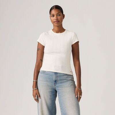 LEVI'S Tshirt col rond manches courtes pointelle LEVI'S Tshirt col rond manches courtes pointelle