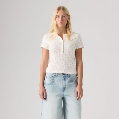 LEVI'S T-shirt manches courtes, maille pointelle, imprimé fleurs LEVI'S T-shirt manches courtes, maille pointelle, imprimé fleurs