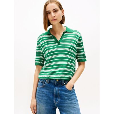 TOMMY HILFIGER Pull rayé à col polo à manches courtes TOMMY HILFIGER Pull rayé à col polo à manches courtes