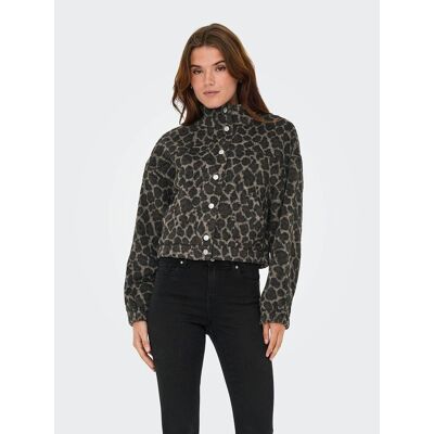 ONLY Manteau court imprimé léopard boutonné ONLY Manteau court imprimé léopard boutonné