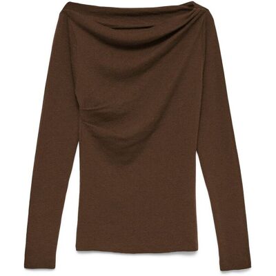 VERO MODA T-shirt manches longues à encolure drapée VERO MODA T-shirt manches longues à encolure drapée