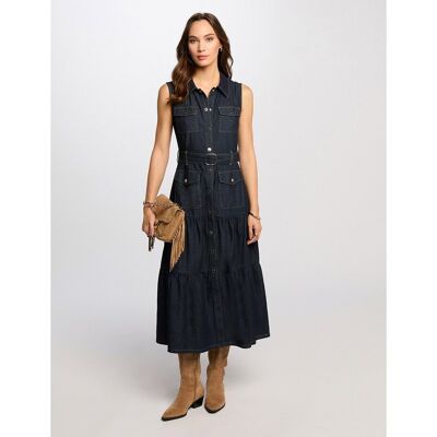 MORGAN Robe longue droite en jean MORGAN Robe longue droite en jean
