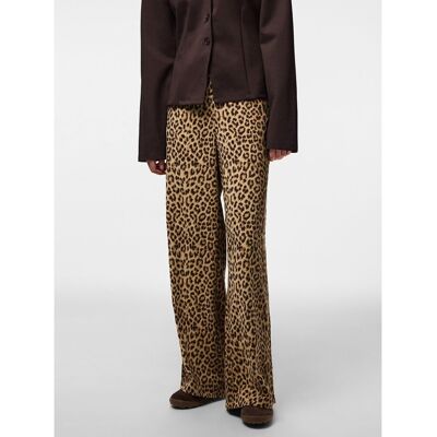 PIECES Pantalon large imprimé léopard PIECES Pantalon large imprimé léopard