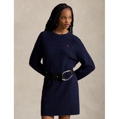 POLO RALPH LAUREN Robe courte torsadée, 80% laine 20% cachemire POLO RALPH LAUREN Robe courte torsadée, 80% laine 20% cachemire