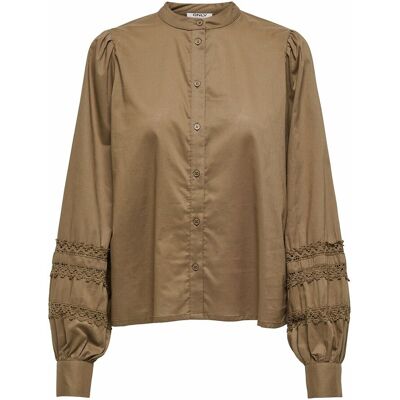 ONLY Blouse fluide, col mao, détail broderie ONLY Blouse fluide, col mao, détail broderie