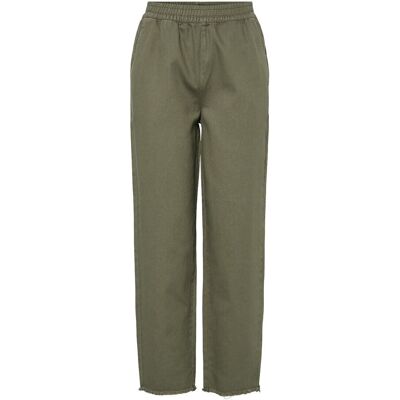 PIECES Pantalon droit frangé, taille haute PIECES Pantalon droit frangé, taille haute