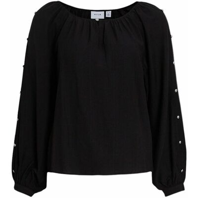 VILA Blouse avec détail boutons argentés VILA Blouse avec détail boutons argentés