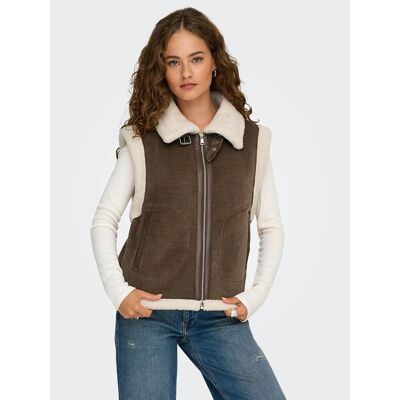 ONLY Veste sans manches bimatière sherpa/velours ONLY Veste sans manches bimatière sherpa/velours