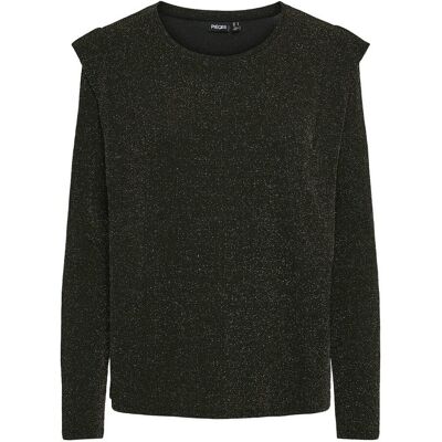 PIECES T-shirt maille brillante, col rond PIECES T-shirt maille brillante, col rond