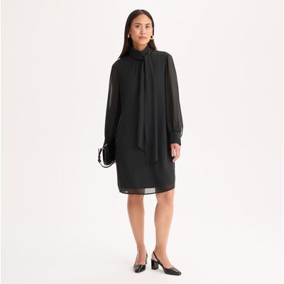 ANNE WEYBURN Robe à col lavallière, longueur genou, manches longues ANNE WEYBURN Robe à col lavallière, longueur genou, manches longues