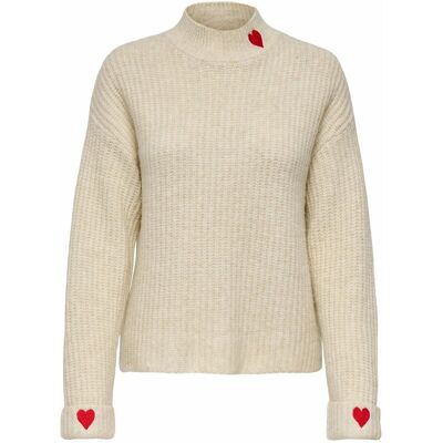 ONLY Pull col montant détail cœur ONLY Pull col montant détail cœur