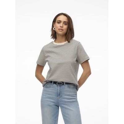 VERO MODA T-shirt rayé col rond manches courtes VERO MODA T-shirt rayé col rond manches courtes