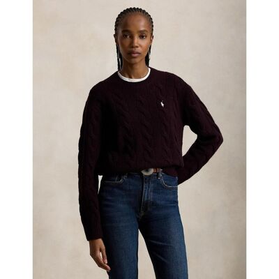 POLO RALPH LAUREN Pull col rond torsadé, 90% laine 10% cachemire POLO RALPH LAUREN Pull col rond torsadé, 90% laine 10% cachemire