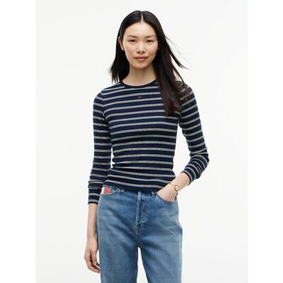 TOMMY JEANS Tshirt col rond rayé manches longues TOMMY JEANS Tshirt col rond rayé manches longues
