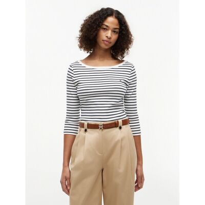 TOMMY HILFIGER T-shirt col bateau à rayures manches 3/4 TOMMY HILFIGER T-shirt col bateau à rayures manches 3/4