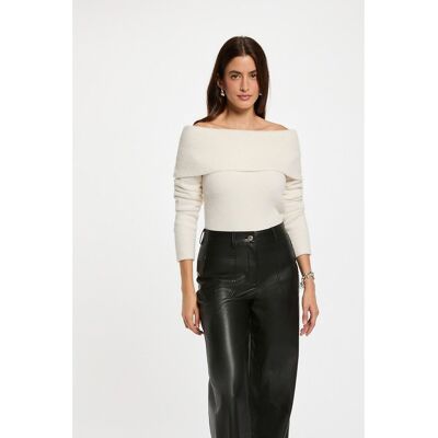 MORGAN Pull col bateau en grosse maille MORGAN Pull col bateau en grosse maille