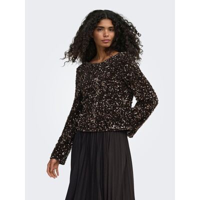 ONLY Top à sequins manches longues, nœud dans le dos ONLY Top à sequins manches longues, nœud dans le dos
