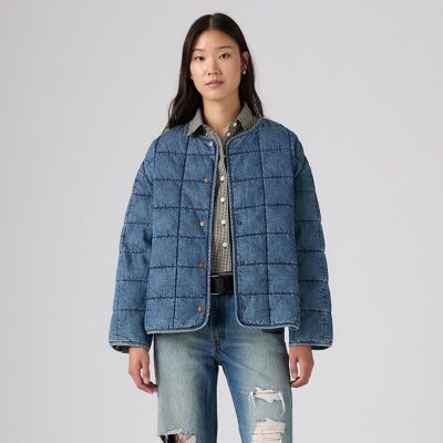 LEVI'S Doudoune courte col rond en denim LEVI'S Doudoune courte col rond en denim