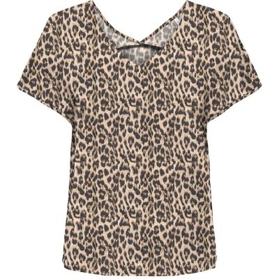 ONLY Blouse léopard, à manches courtes et col V ONLY Blouse léopard, à manches courtes et col V