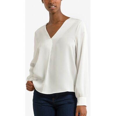 VILA Blouse satinée, col V, manches longues VILA Blouse satinée, col V, manches longues