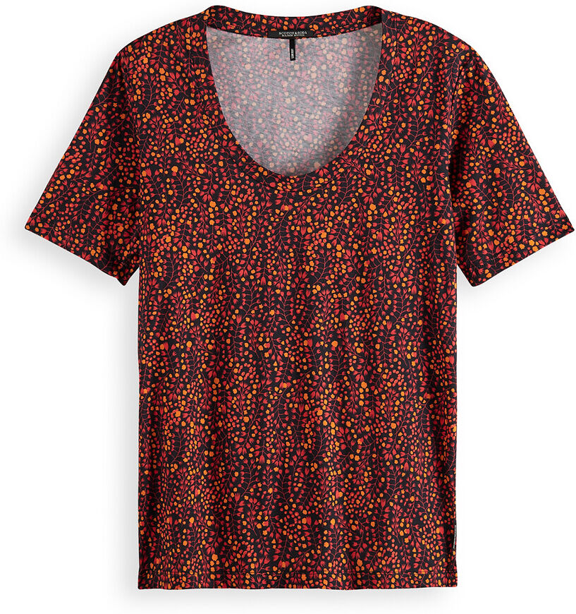 SCOTCH AND SODA Tee shirt col rond manches courtes imprimé floral