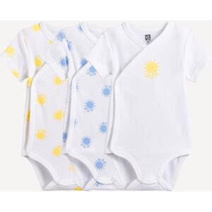 LA REDOUTE COLLECTIONS Lot de 3 bodies naissance, à manches courtes, motif soleils, en coton LA REDOUTE COLLECTIONS Lot de 3 bodies naissance, à manches courtes, motif soleils, en coton