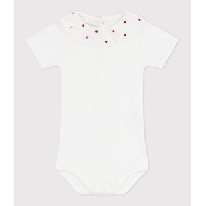 PETIT BATEAU Body en coton, à col brodé, uni PETIT BATEAU Body en coton, à col brodé, uni