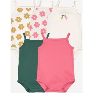 LA REDOUTE COLLECTIONS Lot de 5 bodies à fines bretelles, thème floral LA REDOUTE COLLECTIONS Lot de 5 bodies à fines bretelles, thème floral