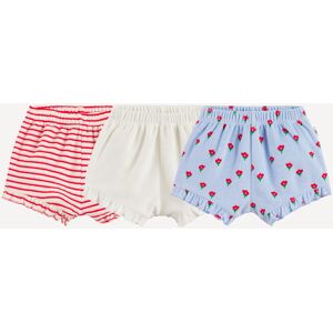 LA REDOUTE COLLECTIONS Lot de 3 shorts volantés en éponge, uni, rayé et imprimé fleurs LA REDOUTE COLLECTIONS Lot de 3 shorts volantés en éponge, uni, rayé et imprimé fleurs