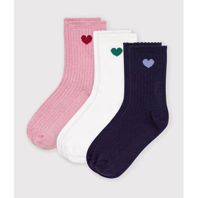PETIT BATEAU Lot de 5 paires de chaussettes, motif coeur PETIT BATEAU Lot de 5 paires de chaussettes, motif coeur