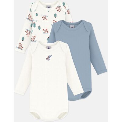 PETIT BATEAU Lot de 3 bodies manches longues PETIT BATEAU Lot de 3 bodies manches longues