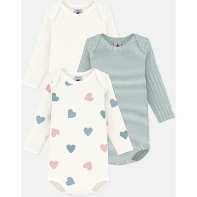 PETIT BATEAU Lot de 3 bodies manches longues PETIT BATEAU Lot de 3 bodies manches longues