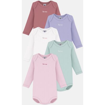 PETIT BATEAU Lot de 5 bodies manches longues PETIT BATEAU Lot de 5 bodies manches longues