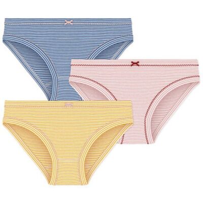 PETIT BATEAU Lot de 3 culottes à rayures, en coton PETIT BATEAU Lot de 3 culottes à rayures, en coton 
