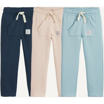 LA REDOUTE COLLECTIONS Lot de 3 pantalons de jogging en molleton LA REDOUTE COLLECTIONS Lot de 3 pantalons de jogging en molleton