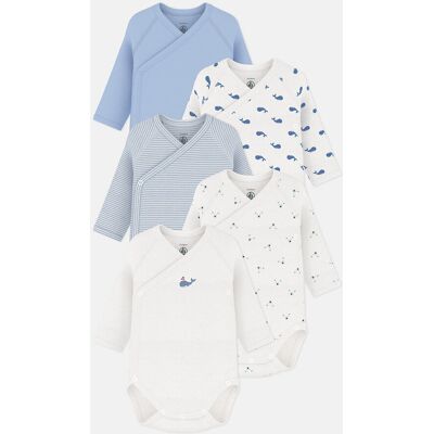 PETIT BATEAU Lot de 5 bodies naissance à manches longues PETIT BATEAU Lot de 5 bodies naissance à manches longues