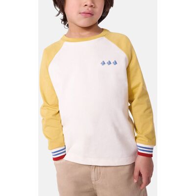 PETIT BATEAU T-shirt manches longues en coton colorblock PETIT BATEAU T-shirt manches longues en coton colorblock
