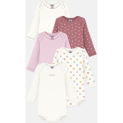 PETIT BATEAU Lot de 5 bodies à manches longues PETIT BATEAU Lot de 5 bodies à manches longues